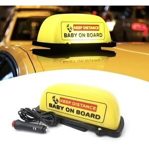 LED Car Topper Baby On Board Light for Mom Taxi, Accessory Plug Powered